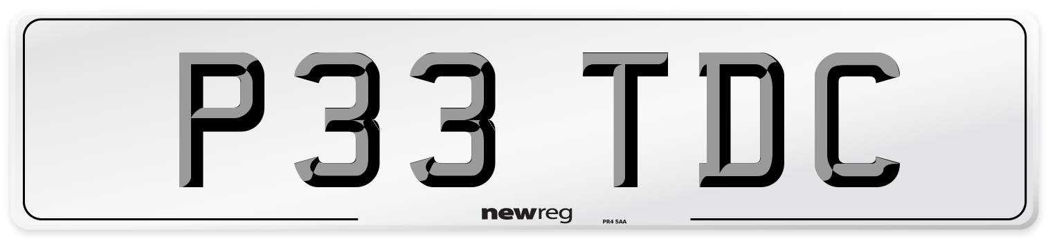 P33 TDC Number Plate from New Reg